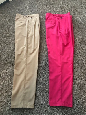 Calça de golfe feminina Lizgolf tamanho 12 plissada Kylie 2 pares ROSA BRONZEADA NOVA COM ETIQUETAS marcador de bola - Imagem 1 de 4