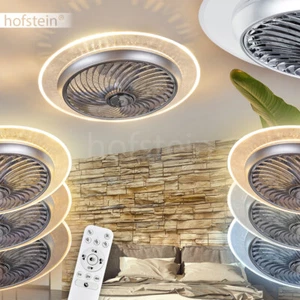 Telecomando LED soffitto ventilatore soggiorno camera da letto lampade radiatore aria argento - Foto 1 di 3