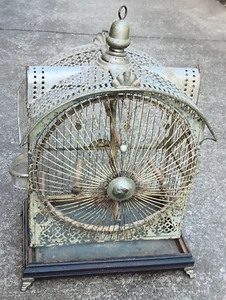 Fancy Victorian Wire Brass Bird Cage w/Wheel, Heinz Pierce + Buffalo NY 1880 - Picture 1 of 22
