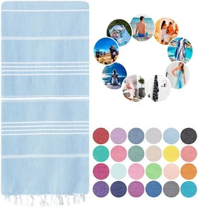Turkish Beach Towel 39x71-İnch%100 Turkish Cotton Prewashed Sand Free Oversiz... - Picture 1 of 7