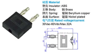 10x Messing Dual 4mm Bananenstecker auf einzelne Bananenbuchse Platz 14mm Audio Adapter - Bild 1 von 3