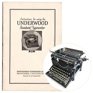 Underwood No.5 Typewriter Instruction Manual Antique Vtg Repro User Standard - Picture 1 of 3