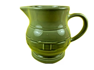 LONGABERGER WOVEN TRADITIONS ROUND GREEN COUNTY KITCHEN WATER POTTERY PITCHER - Picture 1 of 9