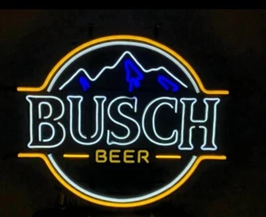 BUSCH BEER LED BAR SIGN MAN CAVE BUSCH MOUNTAINS LIGHTED SIGN NIB Led Logo - Picture 1 of 3