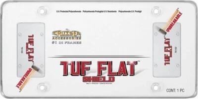 Cubierta de marco de matrícula resistente transparente Tuf Flat Shield protectores automáticos (76100) Foto 1 de 3