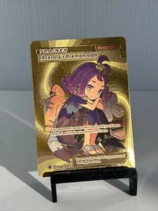 Pokemon Trainer Acerola Metal Gold Foil Pokemon Card Fan Art Card RARE - Picture 1 of 8