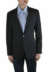 Dolce & Gabbana Men's Gray 100% Wool Striped Two Button Blazer Size US 38 IT 48 - Picture 1 of 3