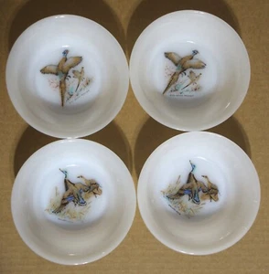 4er Set FEUERKÖNIG weiß Milchglas Müsli Chili Schale Spiel Vogel  - Bild 1 von 5