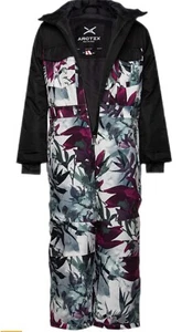 Youth Arctix Ski Snow Suit Xlg 18-20 Blk Purple Floral NWT Water Repellent - Picture 1 of 17