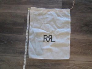 Ralph Lauren Borsa Doppia RL RRL Panno Logo Cinch Sack 13" x 16", Nuova - Foto 1 di 2