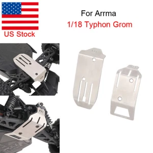 Stainless Steel Front & Rear Chassis Guards Plate for Arrma 1/18 Typhon Grom -US - Picture 1 of 9