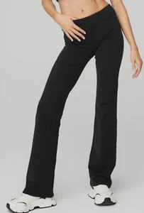 ALO YOGA Women's Black Airbrush Low-Rise Bootcut Leggings Plus Sz 2XL - Picture 1 of 5
