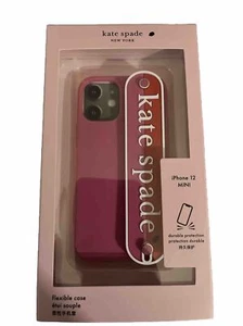 Kate Spade NY iPhone 12 Mini Hot Pink Flexible Case Logo hand strap NEW IN BOX - Picture 1 of 5