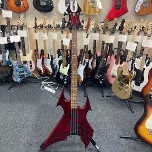 B.C.Rich Beast Bass Trans Red w/ Original SC From JAPAN - Picture 1 of 10