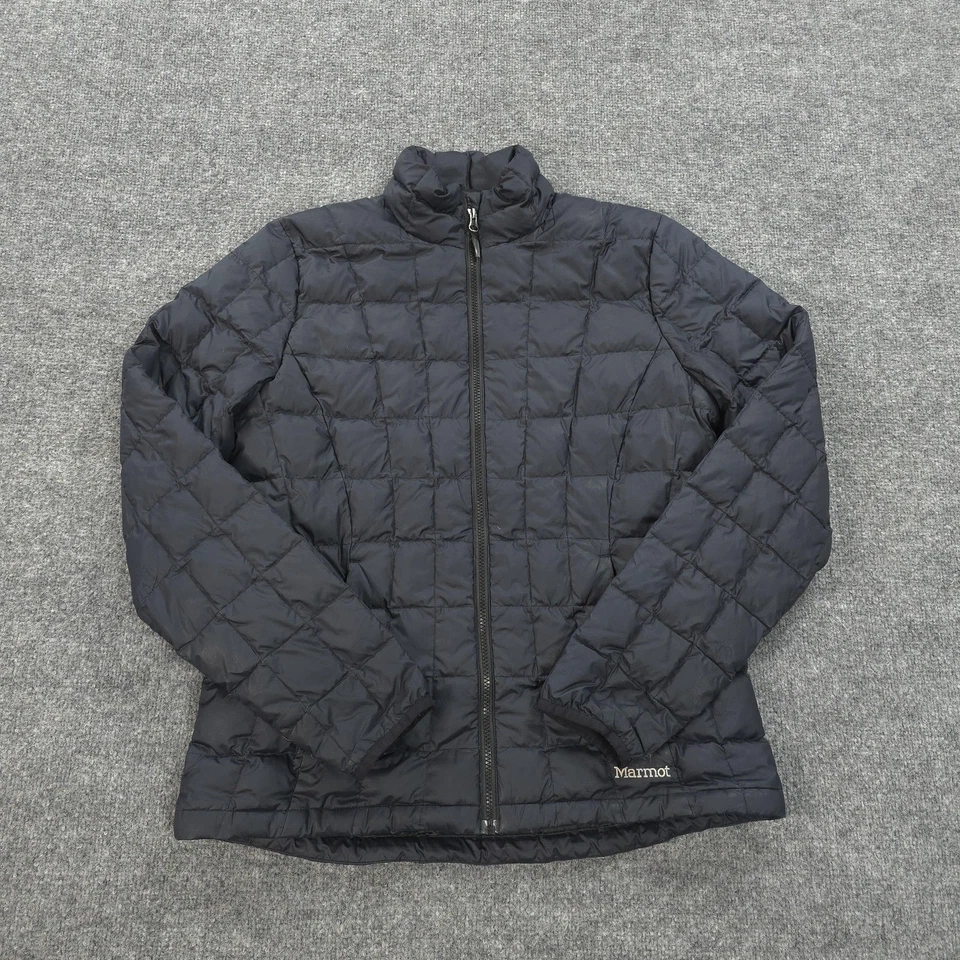 Marmot Jacket Womens Large Black 700 Fill Quilted Puffer Hiking Climb Outdoors - Image 1 of 4