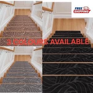 15Pcs Stair Pads Set – Non-Slip Carpet Treads Adhesive Mats (3 Colours) - Picture 1 of 13