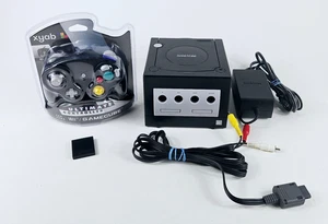 Nintendo GameCube Game Console Black System Bundle CLEANED - NEW Controller - Picture 1 of 12