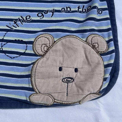 Carter’s Blue Striped Quilted Baby Boy Blanket One Size Stroller Crib 32 X 25” - Image 1 of 4