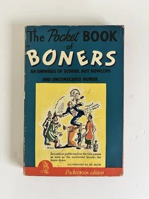 The Pocket Book of Boners by Dr. Seuss (1943 17th Pocket pb #110,  SCARCE, G+) - Image 1 of 4