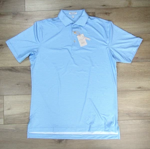 NEW PETER MILLAR SUMMER COMFORT CROWN SPORT MEDIUM POLO SHIRT GEO PRINT M GOLF - Picture 1 of 4