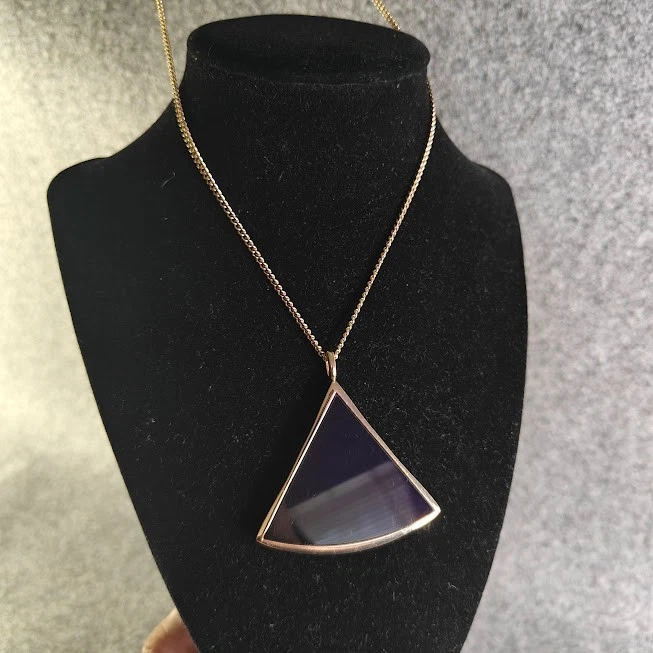 双面项链男女通用中号金链黑色/红色三角形小饰品极简主义 — 第 1/3 张图片