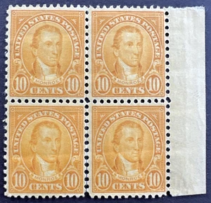 US 1927 Scott 642 Block of 4 MNH 10c 1927 Monroe - Picture 1 of 2