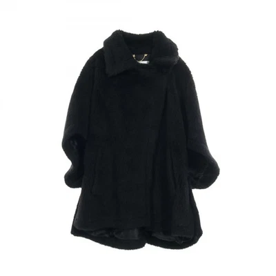 Poncho Max Mara Oso de Peluche Lana Seda Alpaca Negro Usado Foto 1 de 4