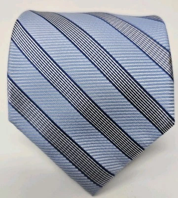 Галстук мужской Tom James Repp синий серый с диагональной полосой принтом шелковый галстук 60 дюймов - Изображение 1 из 4