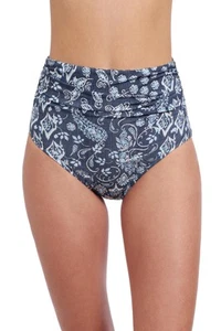 Women's Standard Flores High Waist Bathing Suit Bottom, Jeans White - Picture 1 of 7