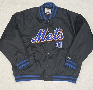 Vintage Puma  Mike Piazza New York Mets MLB Jacket Mens Full-Snap Black Size 2XL - Picture 1 of 17