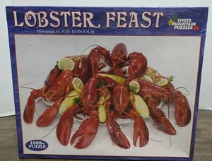 White Mountain Lobster Feast Corn on Cob Lemon 1000 Piece Puzzle 2005 - NEW - Picture 1 of 8