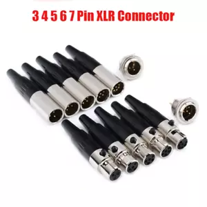 Mini XLR 3P 4P 5P 6P 7Pin Microphone MIC Audio Cable Connector Male Female Plug - Picture 1 of 8