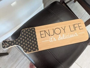Wood charcuterie board with handle. Never Used. Perfect For Entertaining. - Picture 1 of 13