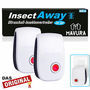 InsectAway Ultraschall Anti Mäuse Spinnen Mücken Stecker Insektenvertreiber [2x]