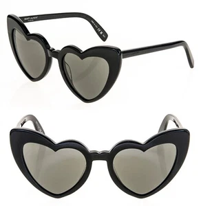 SAINT LAURENT LOULOU 181 YSL SL181 Black Heart Sunglasses Shield Unisex 001 54mm - Picture 1 of 9