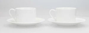 Royal Worcester CLASSIC WHITE x 2 tazas y platillos - Imagen 1 de 6