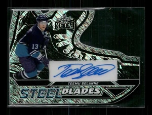 2025 Leaf Metal Hockey Legends Teemu Selanne Steel Blades DIE CUT Auto 5/10 - Picture 1 of 2
