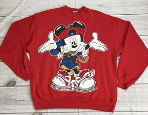Vintage 90s Hip Hop Mickey Mouse Unlimited Jerry Leigh Sweatshirt Adult Red USA - Picture 1 of 15