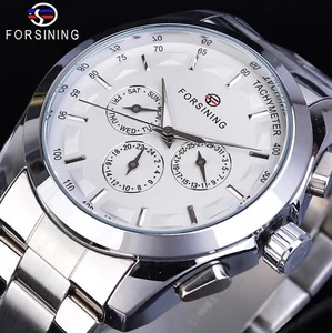 Forsining Mens BIG 45mm Luxury Watch Working Sub-Dials. Great Gift Idea. - Picture 1 of 7