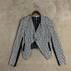 41 Hawthorn Catania Jacket Womens Size Medium White/Black Knit Draped Blazer