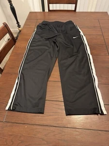 Herren Nike Basketball Y2K Hose Offener Saum Trendy Vintage Größe L Schwarz 100% 383953-011 - Bild 1 von 12