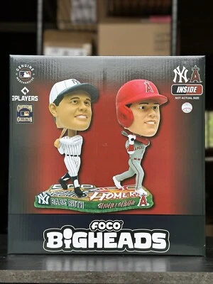 Babe Ruth & Shohei Ohtani Yankees 500 K & 100 Home Run Dual Bighead Bobble FOCO - Image 1 of 4