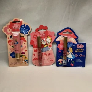 x3 Disney - Alice in Wonderland - Lip Gloss - I'm Late - Golden Afternoon - Picture 1 of 8