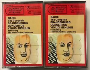 Bach Yehudi Menuhin 2 Cassettes Brandenburg Concertos Angel XDR 4X2S-3787
