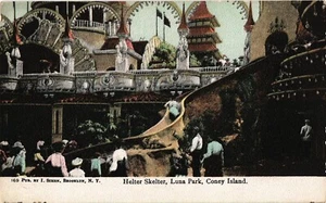 Antigua postal de Estados Unidos Helter Skelter Luna Park Coney Island, Nueva York (677) - Imagen 1 de 2