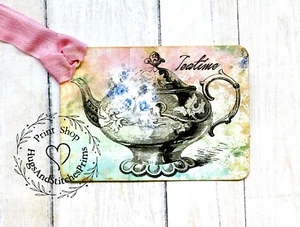 Hängeetiketten Vintage Style Tea Time Teekanne Etiketten oder MAGNET #463 Geschenkanhänger - Bild 1 von 5
