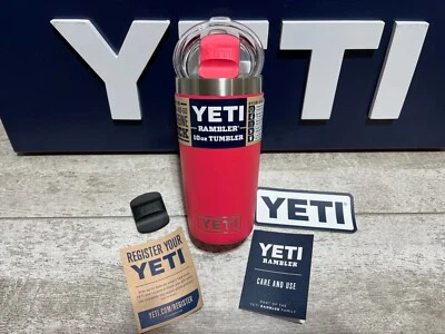 Copo YETI Rambler 10 oz 🌺BIMINI ROSA!🌺com CORRESPONDÊNCIA🔥 tampa MagSlider nova com etiquetas 10 oz! - Imagem 1 de 4