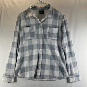 32 Degrees Heat Gray MultiPattern Check Button Down Collared Shirt Womens Size M - Picture 1 of 20