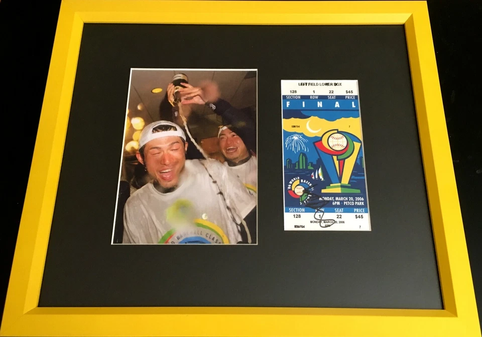 Ichiro Suzuki signed 2006 World Baseball Classic Final ticket framed Japan (JSA) - Image 1 of 2