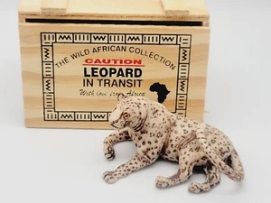 The Wild African Collection Leopard Lying Down Figurine Porcelain Cheetah Cat - Picture 1 of 6